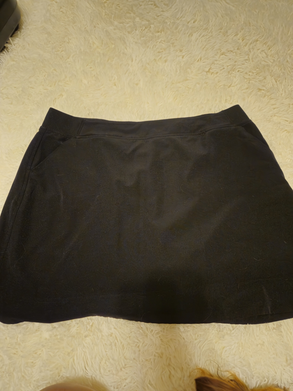 Women's Black Midi Skirt with Stretch Waist